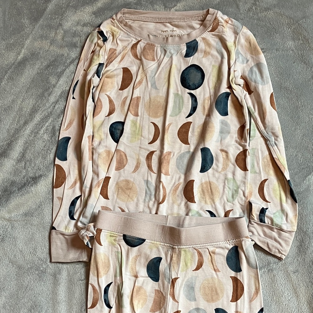 Little Sleepies Moon Pattern Pajamas - Earth Tones